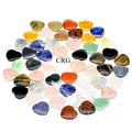Assorted Gemstone Hearts (60 Pieces) Size 30 mm Mixed Crystal Rounded Shapes