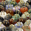Assorted Gemstone Mini Purses (5 Pieces) Size 30 mm Mixed Crystal Shape Carvings