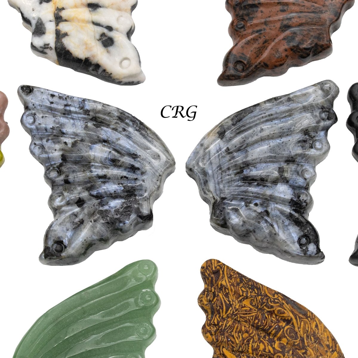 Assorted Gemstone Wing Pairs Carving 5 cm (8 Pieces)