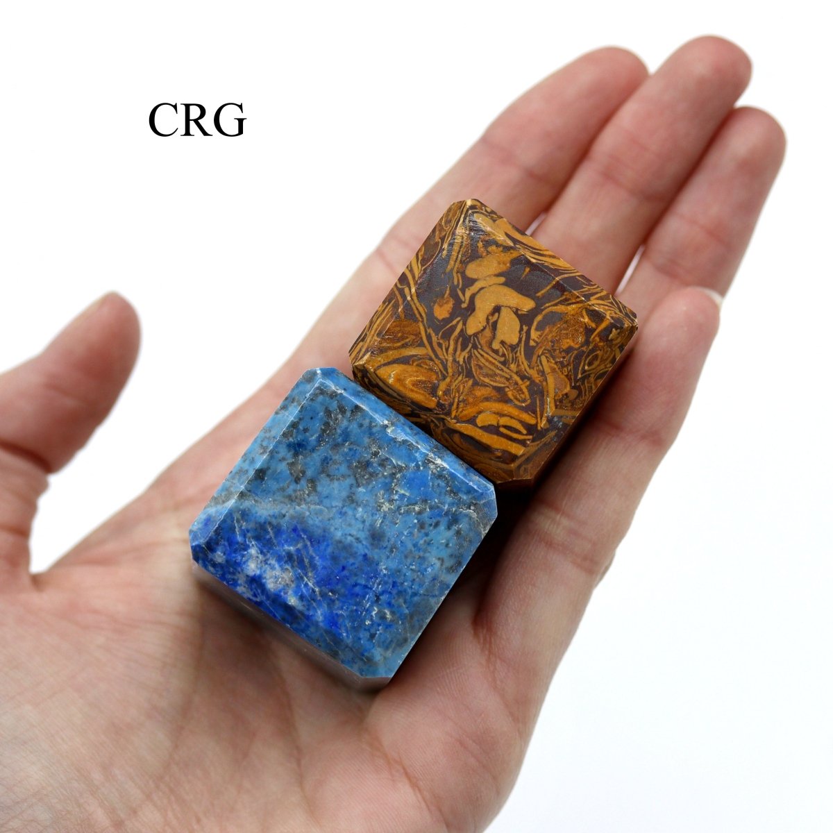 Assorted Hand-Carved Gemstone Cubes (4 Pieces) Size 25 to 40 mm Crystal Gemstone Shapes