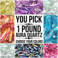 1 Lb Free Shipping Aura Quartz (You Pick) Bulk Wholesale Colorful Gemstone Lot Crystal Points Rough Raw Stones Minerals 1 - 2" 16 Ounces