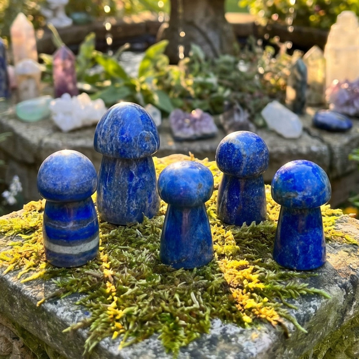 Blue Lapis Lazuli Mushroom Carving