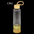 Bamboo Glass Water Bottle with Citrine Gemstones