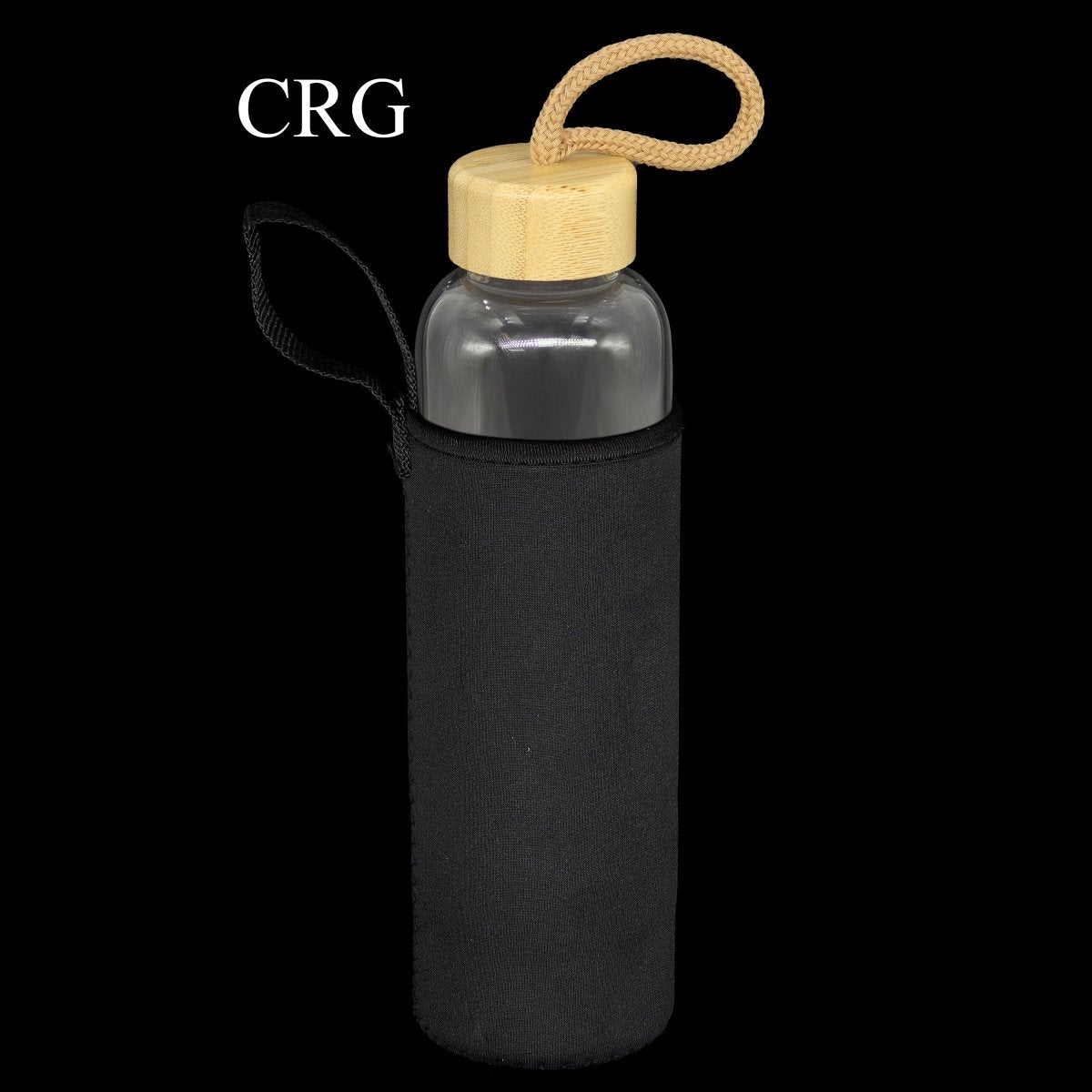 Bamboo Glass Water Bottle with Citrine Gemstones