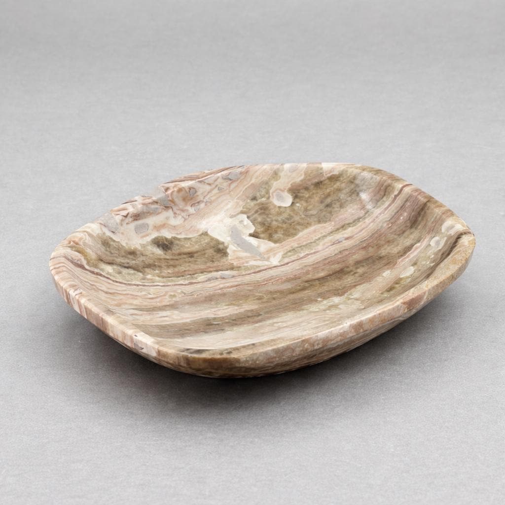 Banded Onyx Calcite Free Form Dish 20CM (1 Piece) Home Decor Jewelry Bowl