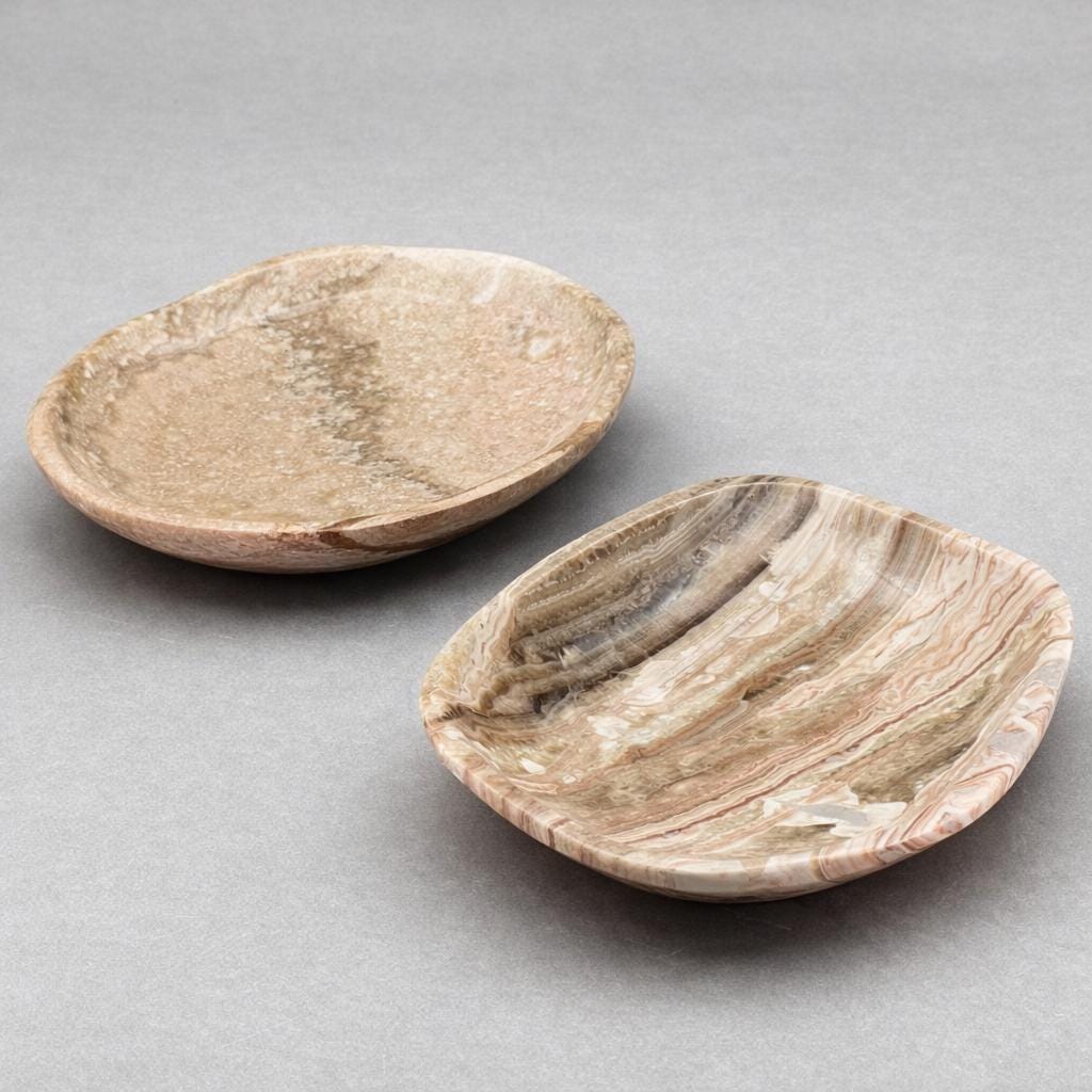 Banded Onyx Calcite Free Form Dish 20CM (1 Piece) Home Decor Jewelry Bowl