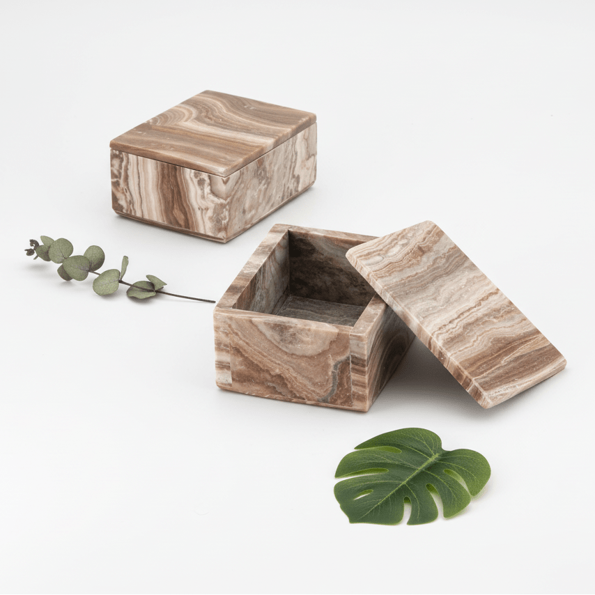 Banded Onyx Jewelry Rectangle Box (1 Piece) (4 by 3 Inches)