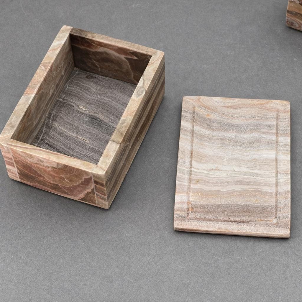 Banded Onyx Jewelry Rectangle Box (1 Piece) (4 by 3 Inches)