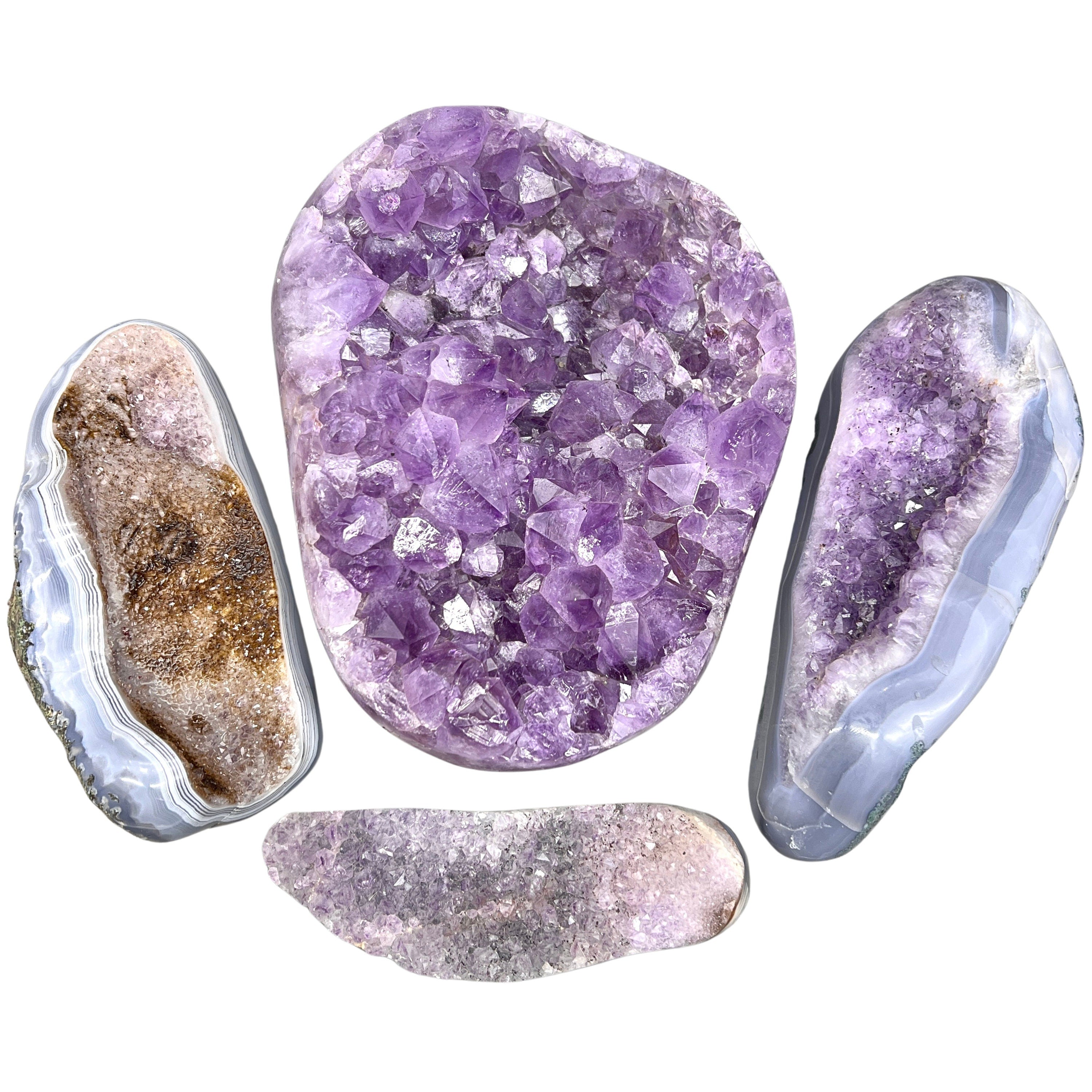 Amethyst Polished Edge Bulk Wholesale Lot Raw Crystals Minerals Gemstones
