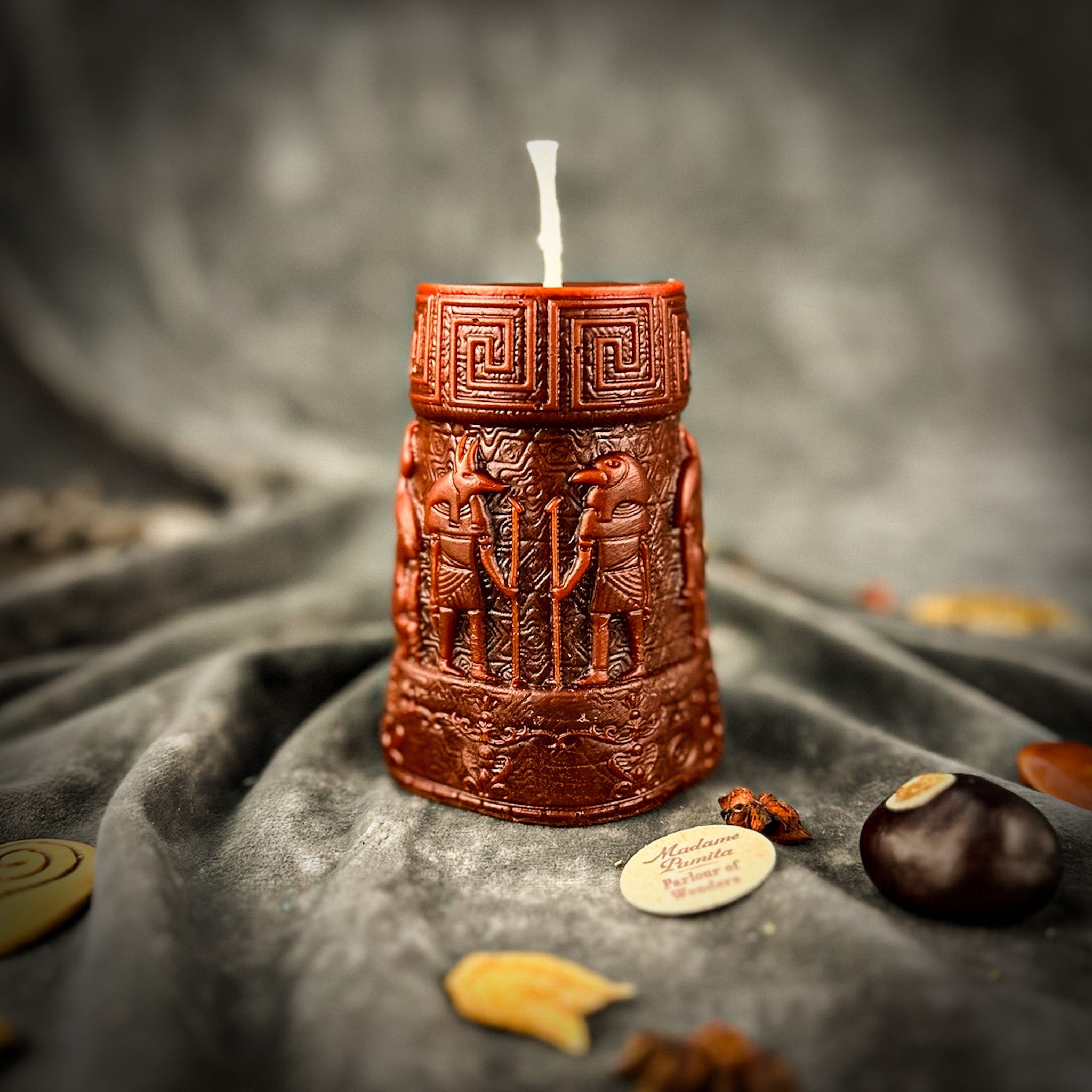 Anubis and Horus Egyptian Pillar Candle Spell Kit - Protection & Divine Guidance