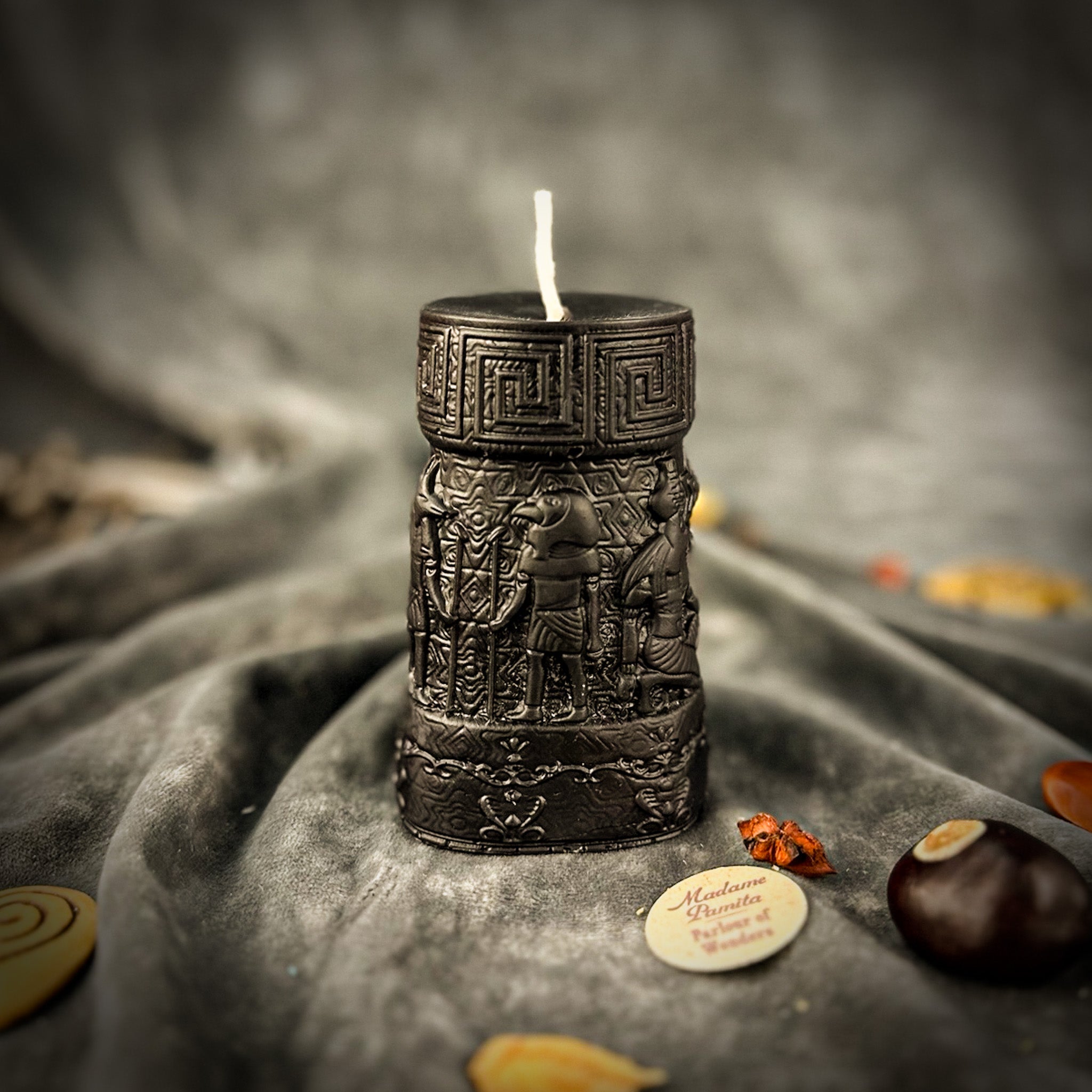 Anubis and Horus Egyptian Pillar Candle Spell Kit - Protection & Divine Guidance
