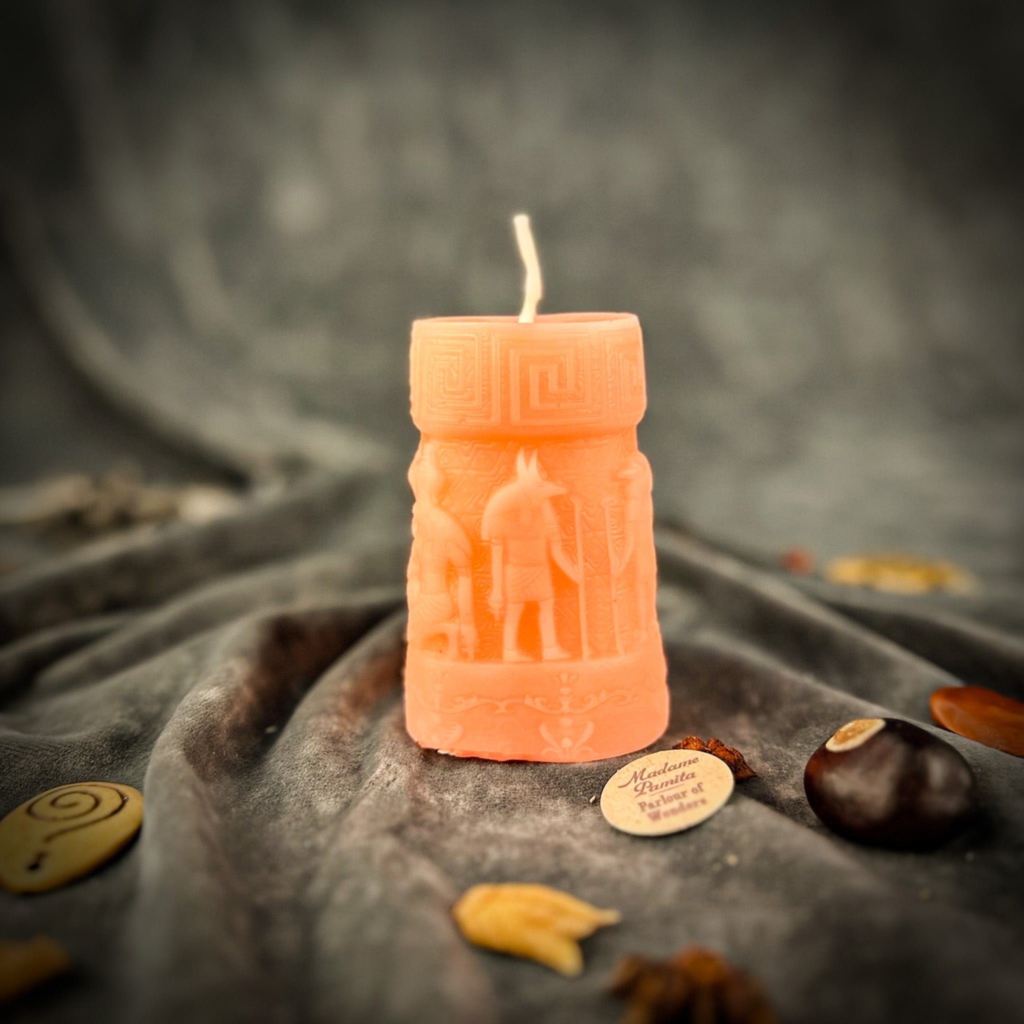 Anubis and Horus Egyptian Pillar Candle Spell Kit - Protection & Divine Guidance