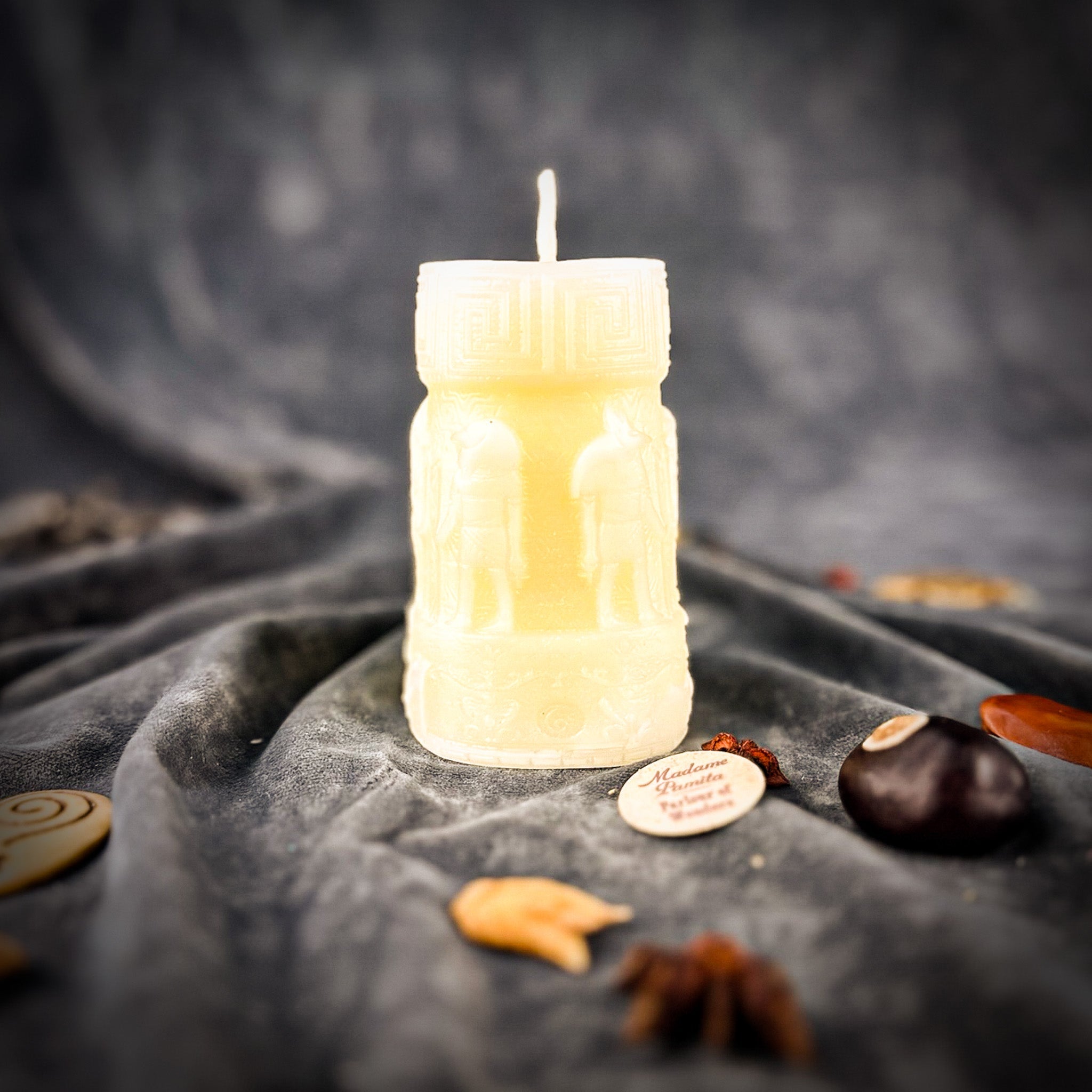 Anubis and Horus Egyptian Pillar Candle Spell Kit - Protection & Divine Guidance