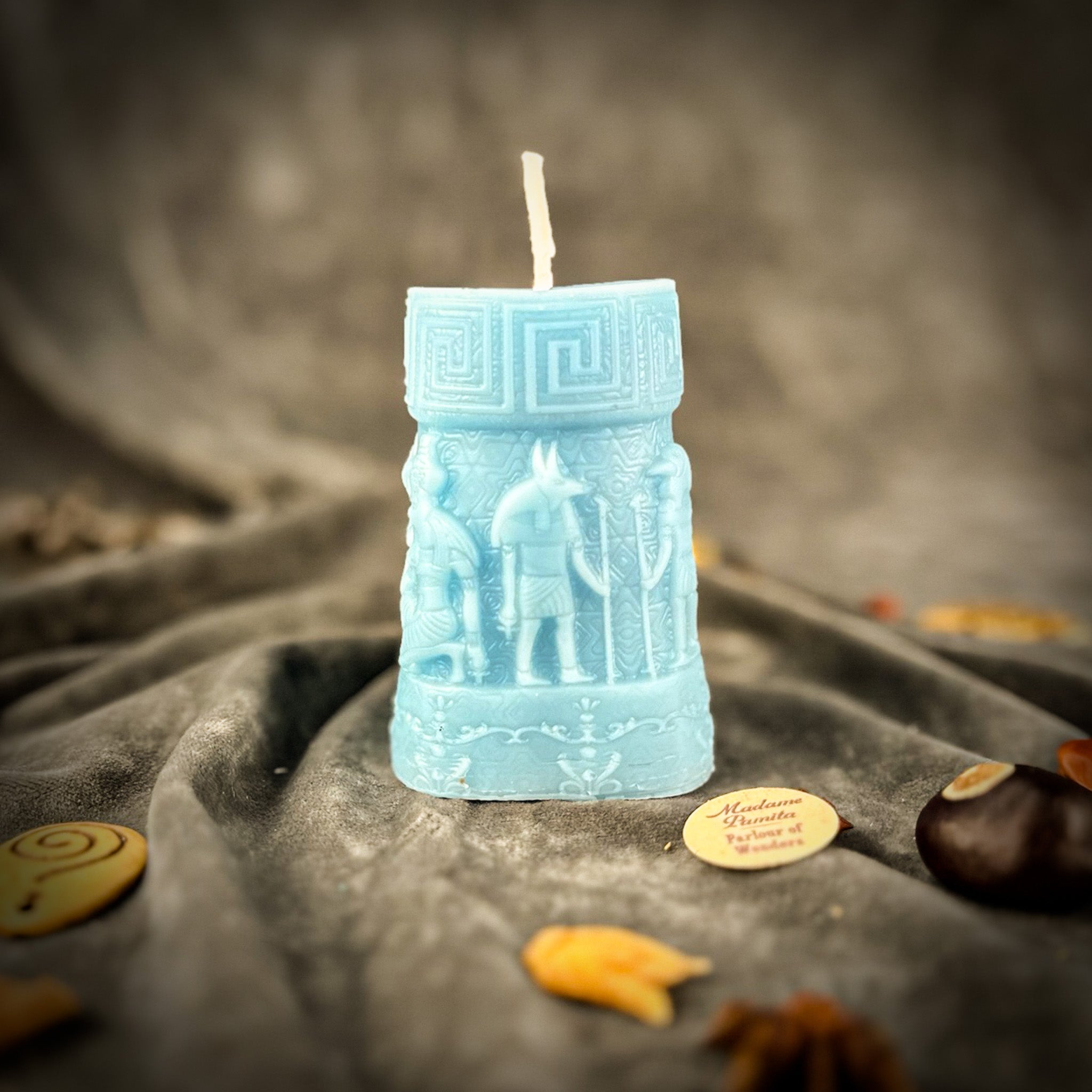 Anubis and Horus Egyptian Pillar Candle Spell Kit - Protection & Divine Guidance
