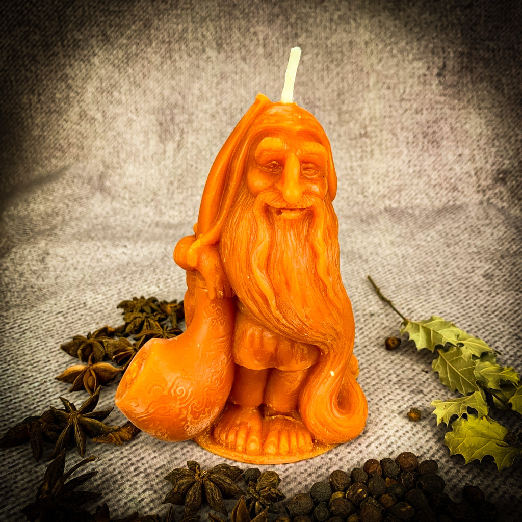 Beeswax Domovyk House Gnome Spell Candle - Home Blessing & Protection