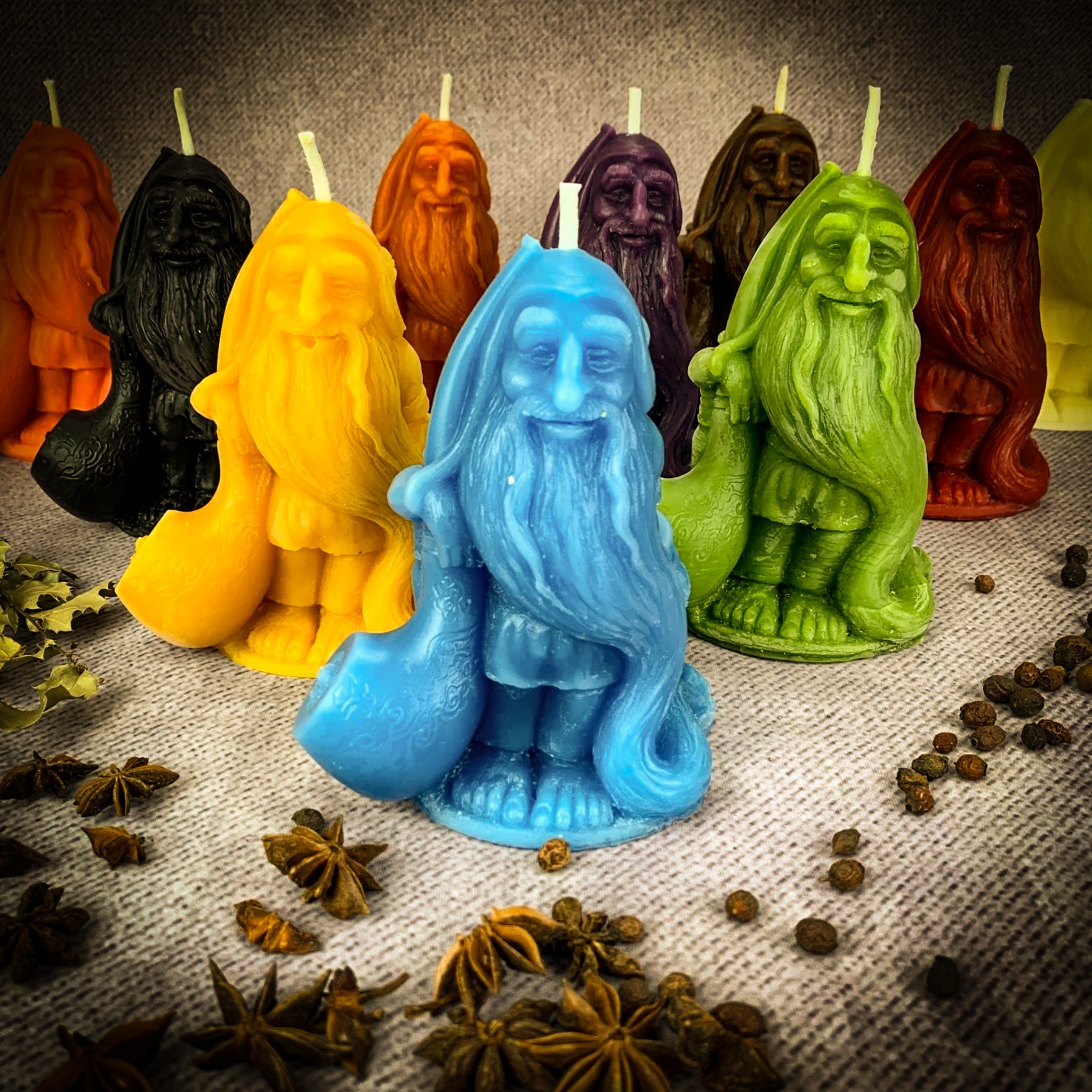 Beeswax Domovyk House Gnome Spell Candle - Home Blessing & Protection