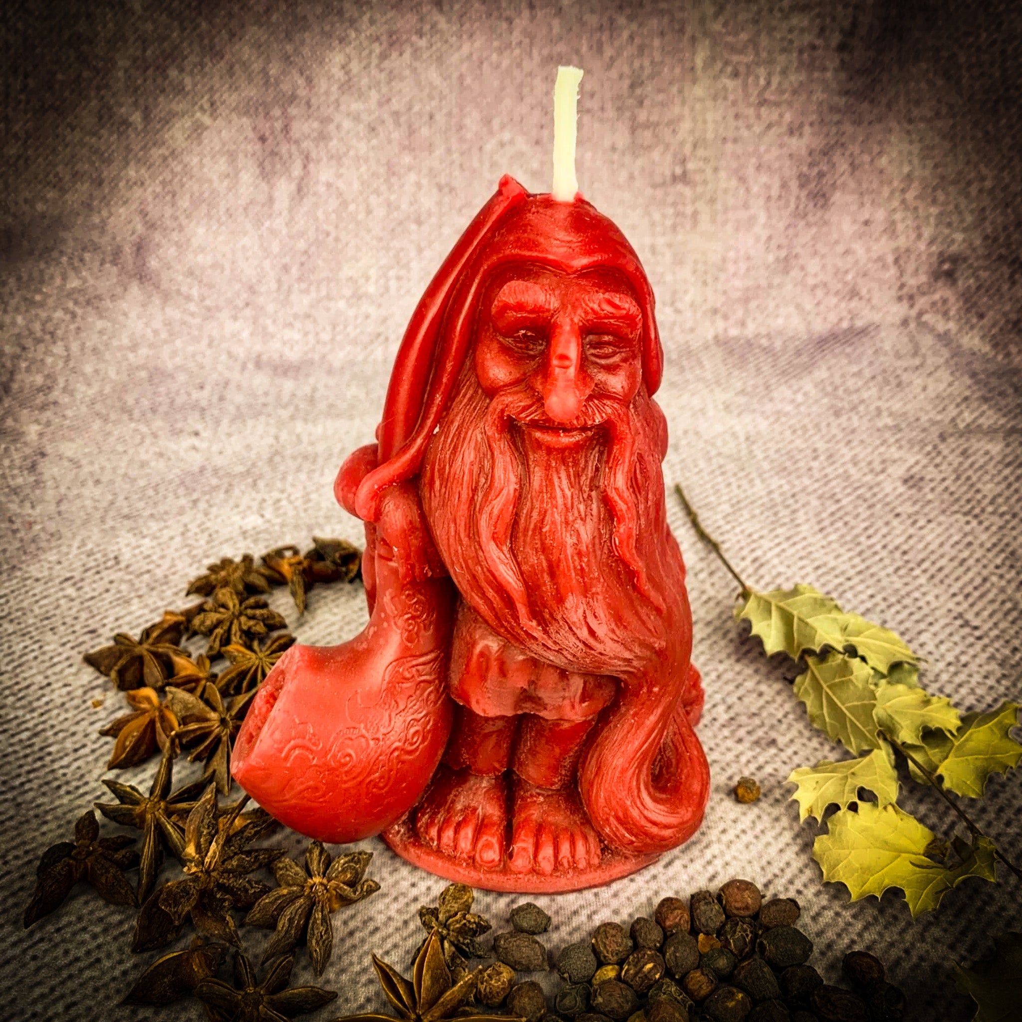 Beeswax Domovyk House Gnome Spell Candle - Home Blessing & Protection