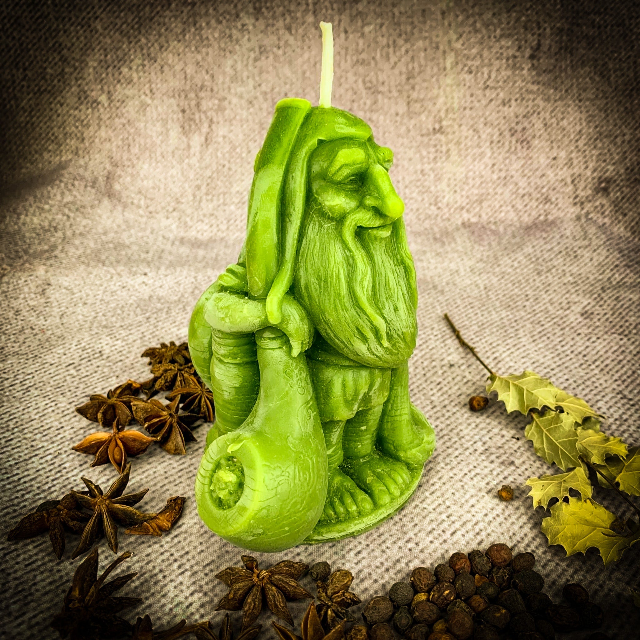 Beeswax Domovyk House Gnome Spell Candle - Home Blessing & Protection