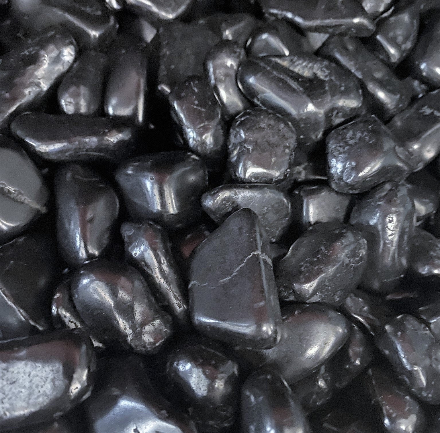 Black Shungite Tumbled Stones Mineral Karelia Russia (By The Piece or Pound) Type 2 Specimen