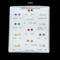 Birthstone Stud Earrings with 925 Sterling Silver (3mm) (12 Pairs)
