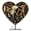 Black Agate Resin Heart on Metal Stand 10 to 12 inches