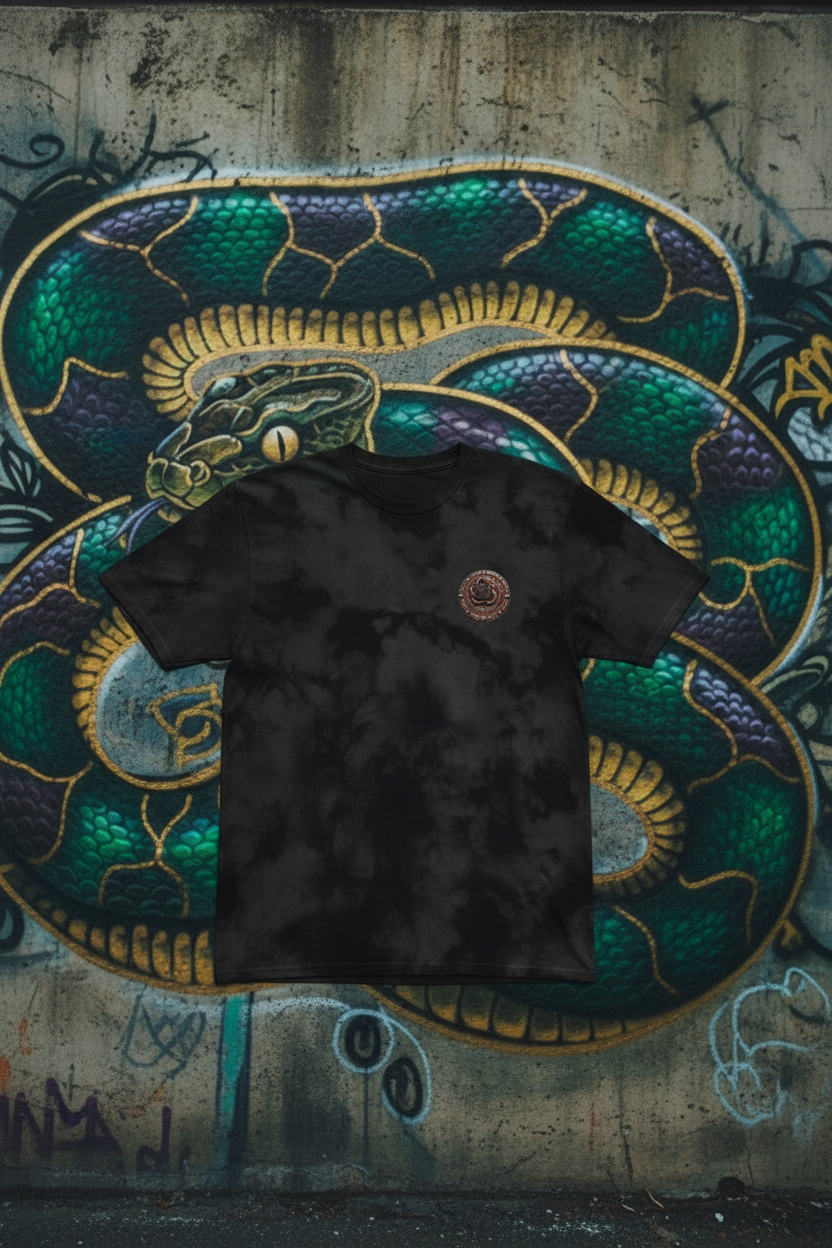 Black Cuddle Buddy Tee Front Retry - Graffiti Wall