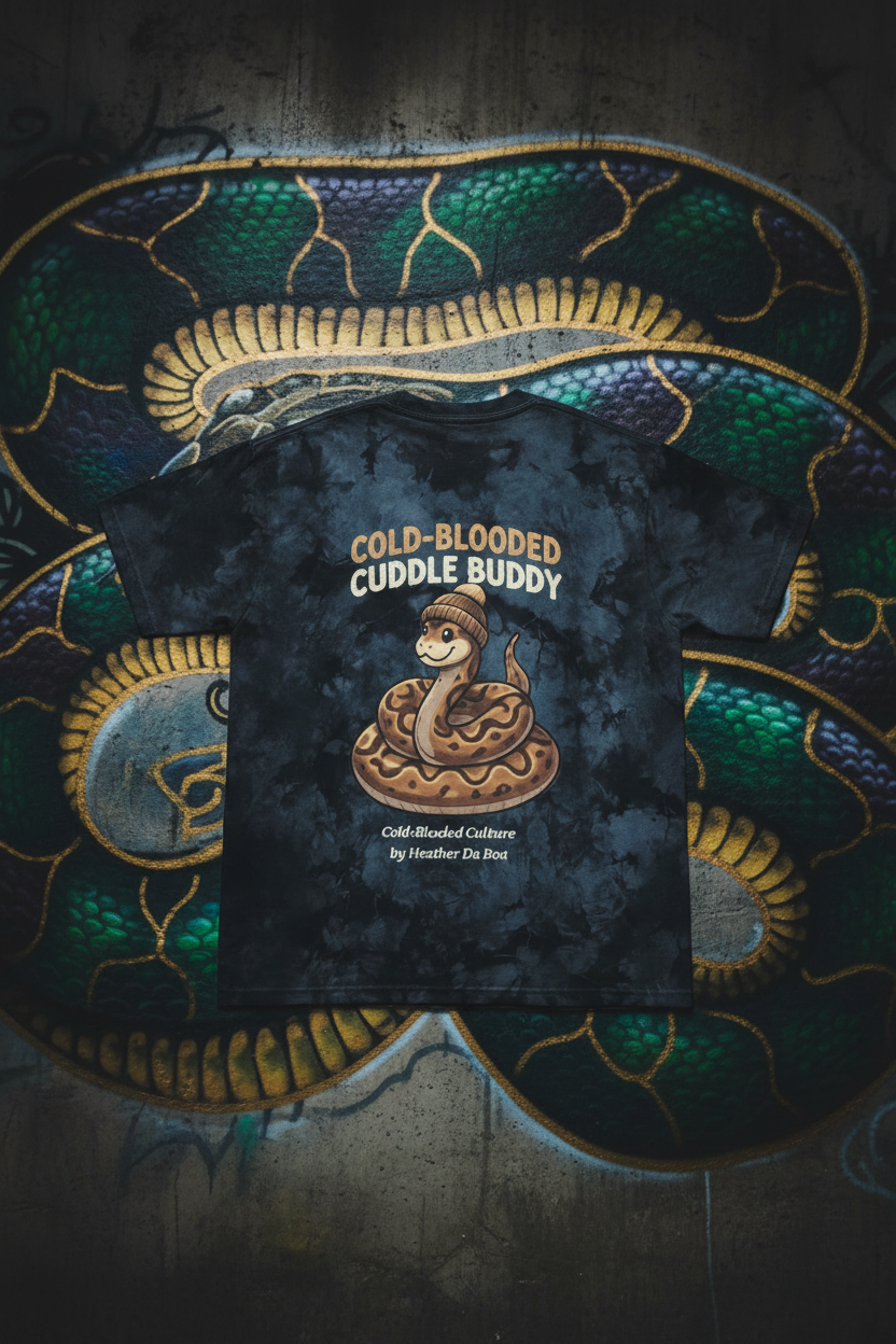 Black Cuddle Buddy Tee - Graffiti Wall