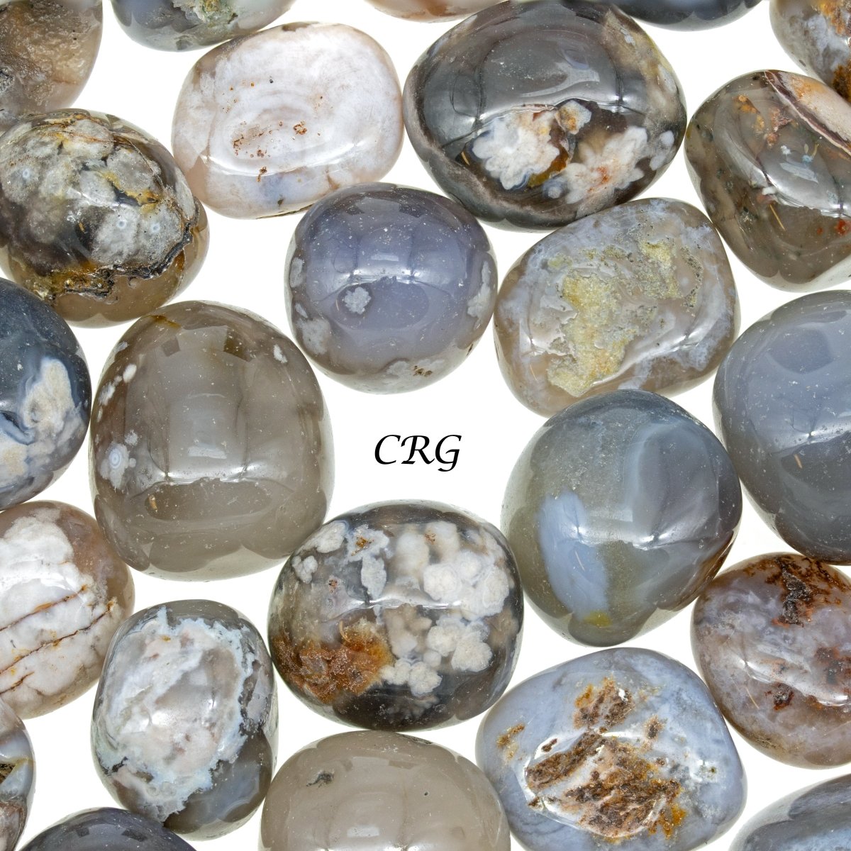 Black Flower Agate Tumble 1 Kilo