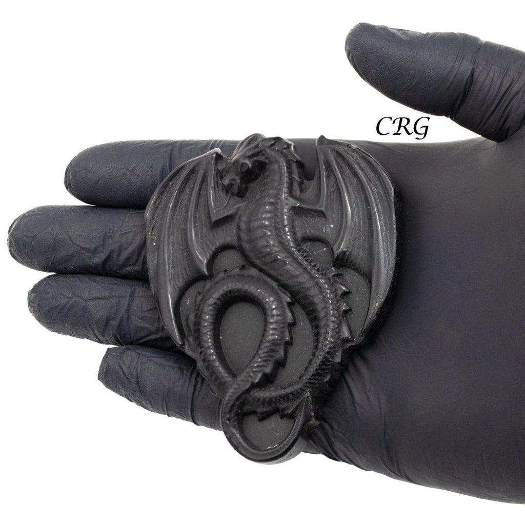 Black Obsidian Dragon Carving
