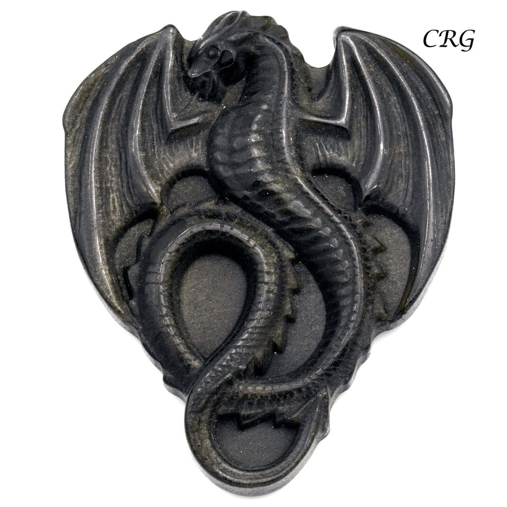 Black Obsidian Dragon Carving Small