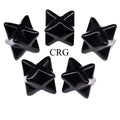 Black Obsidian Merkaba Stars (18 mm) (5 Pcs) 8-Pointed Polished Crystal Gemstone Star