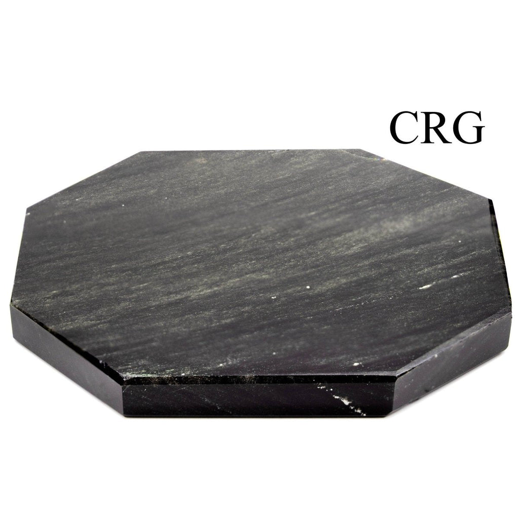 Black Obsidian Octagon Coasters (2 Pieces) (3-5 inches)