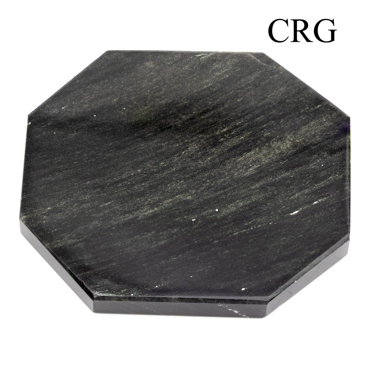 Black Obsidian Octagon Coasters (2 Pieces) (3-5 inches)
