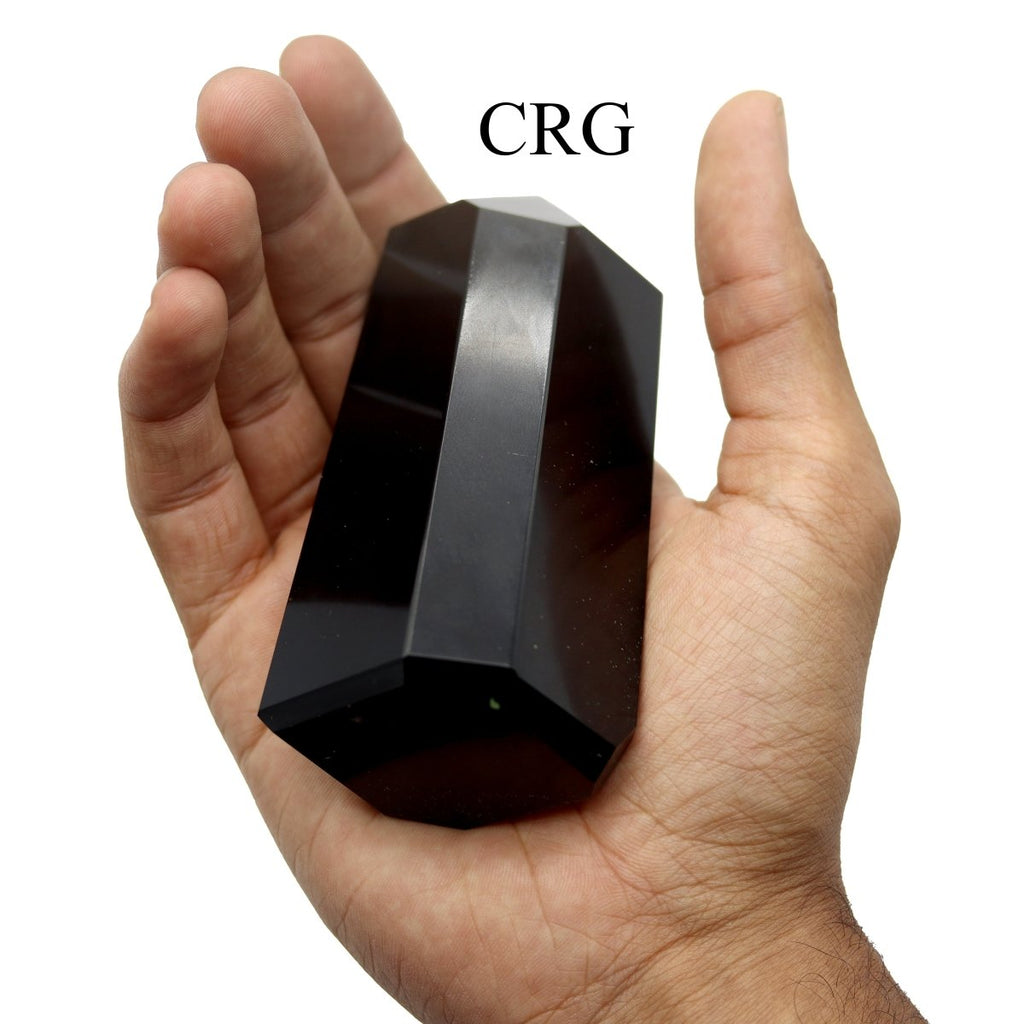 Black Obsidian Point (1 Piece) Size 3 to 5 Inches 6-Sided Polished Standing Crystal Tower