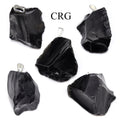 Black Obsidian Rough Rock Pendant with Silver Bail 18 to 22 mm (5 Pieces)