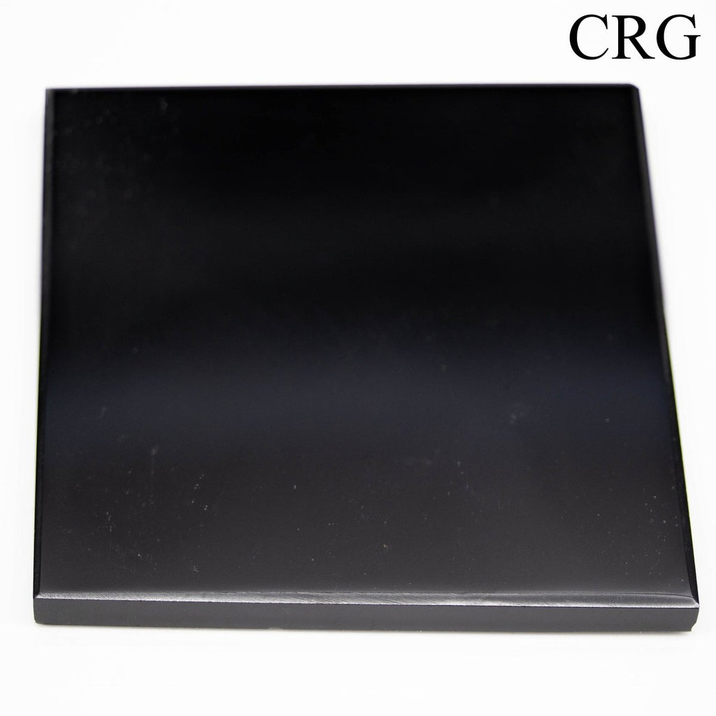 Black Obsidian Square Coasters (2 Pieces) 3"-5" AVG*