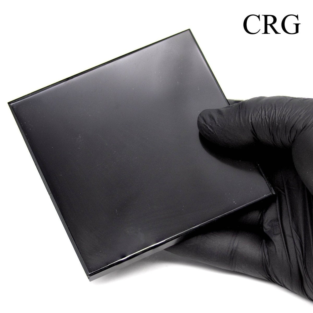 Black Obsidian Square Coasters (2 Pieces) 3"-5" AVG*