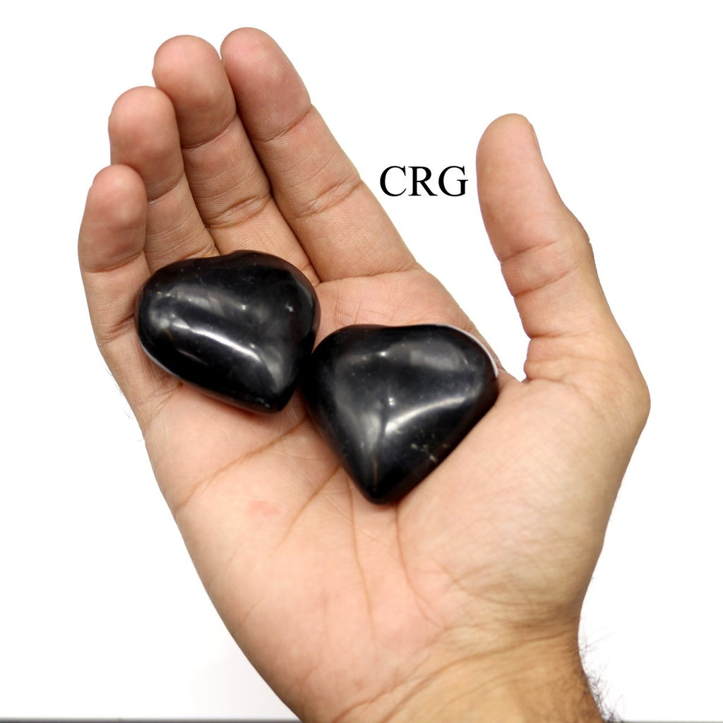 Black Onyx Heart (1 Piece) Size 30 to 40 mm Polished Crystal Gemstone Shape