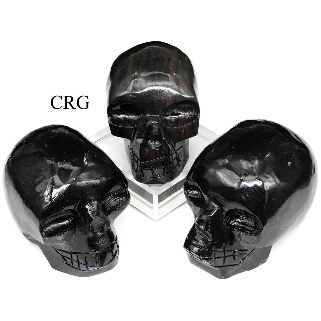 Black Onyx Skull (1 Piece) Size 45 to 55 mm Polished Crystal Gemstone Carving