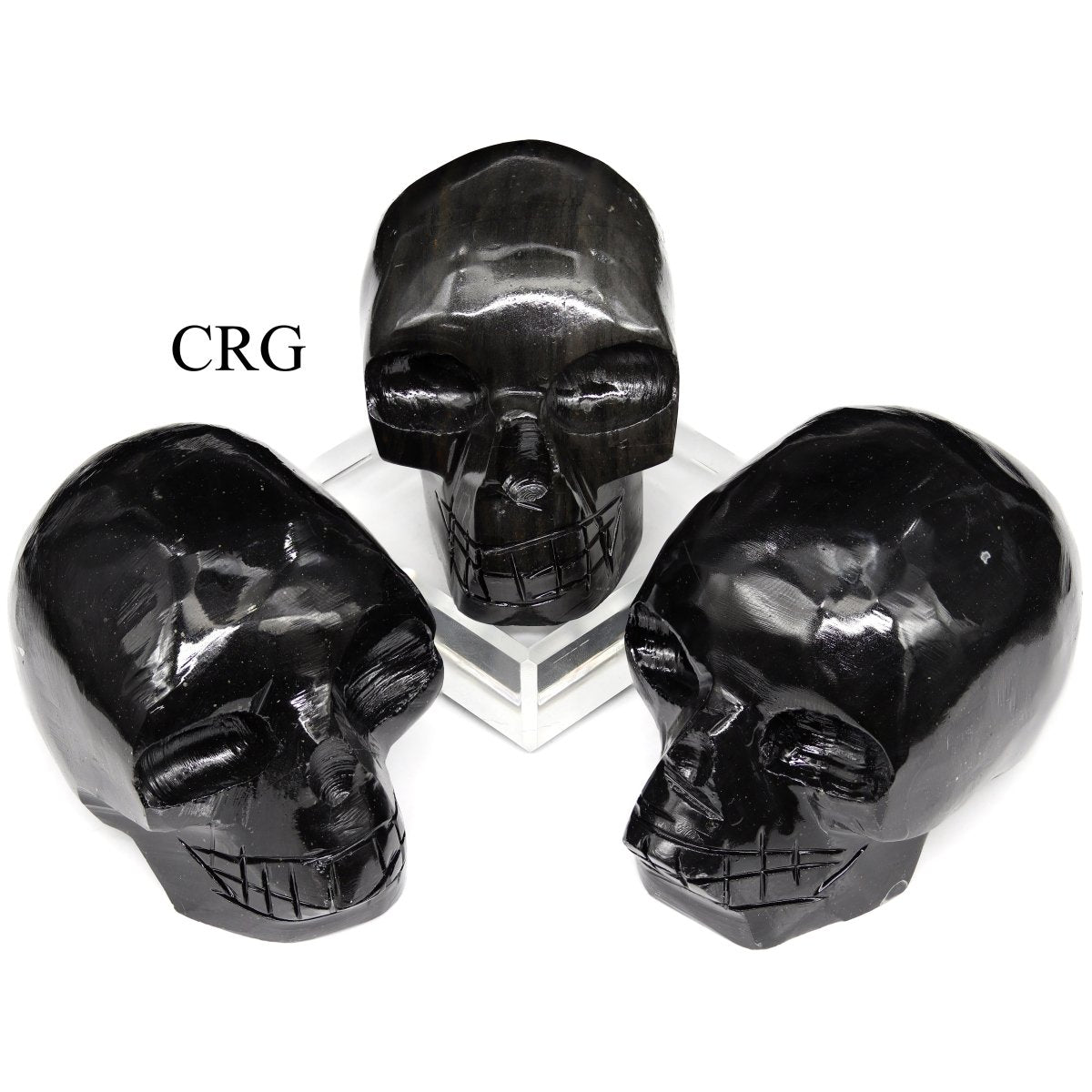 Black Onyx Skull (1 Piece) Size 45 to 55 mm Polished Crystal Gemstone Carving