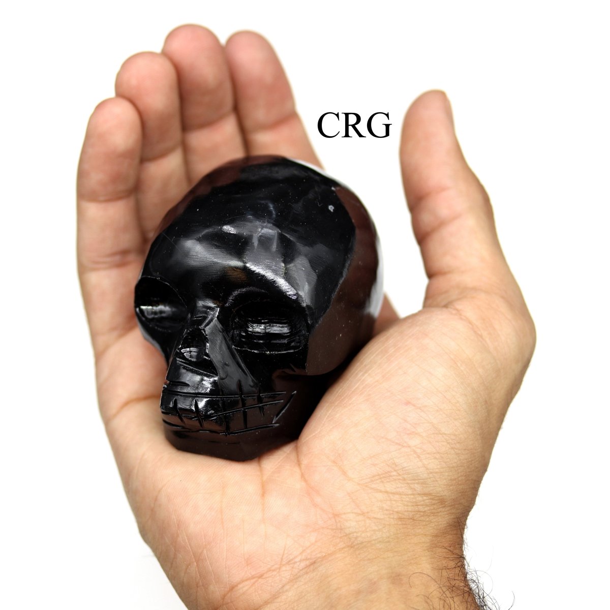 Black Onyx Skull (1 Piece) Size 45 to 55 mm Polished Crystal Gemstone Carving