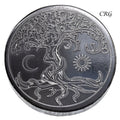 Black Selenite Engraved Tree of Life Plate 4 inches (1 Piece)
