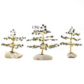 Black Tourmaline 100 Chip Tree with Cluster Base and Gold Wire (1 Piece) Size 6.5 Inches Crystal Gemstone Decor