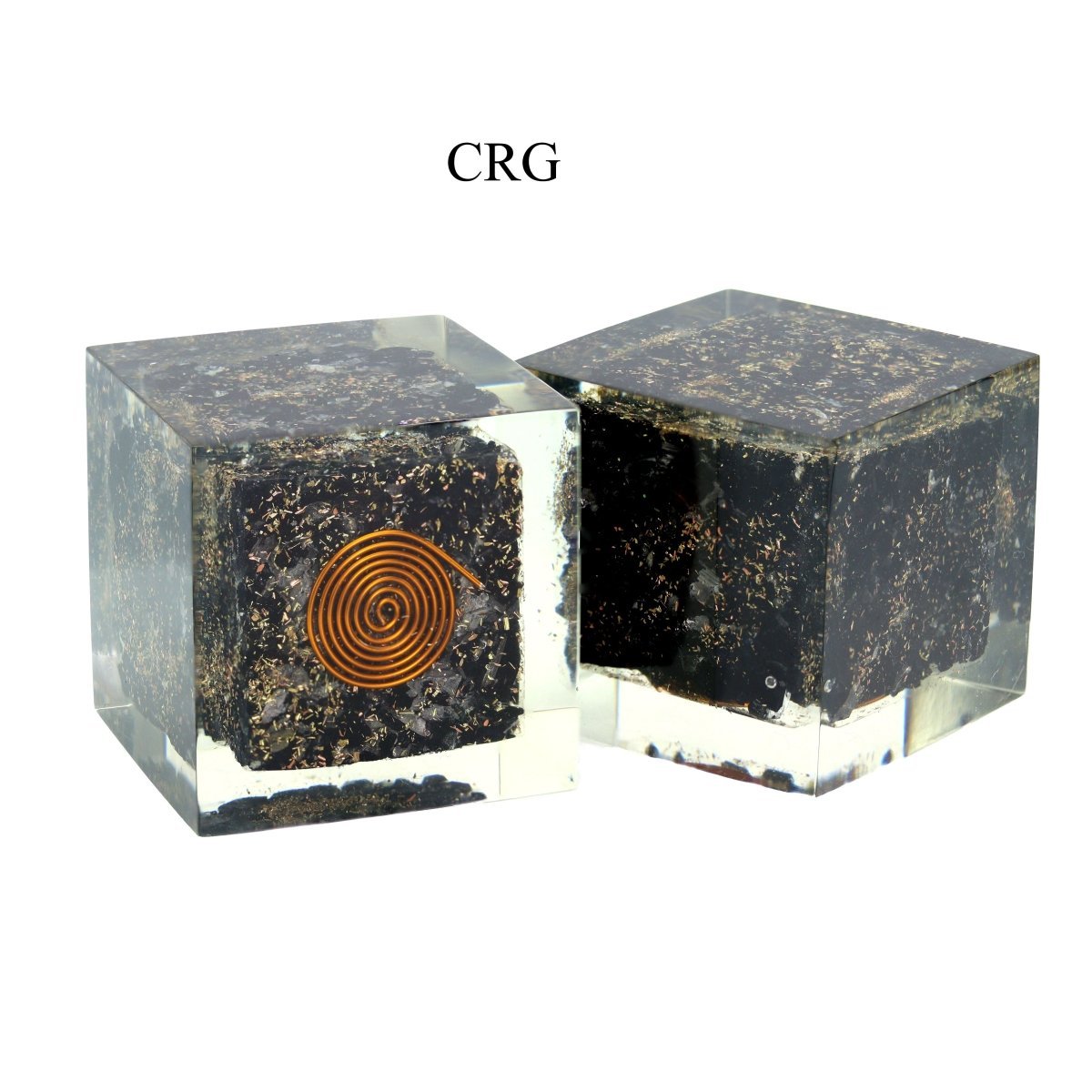 Black Tourmaline Orgonite Cube (1 Piece) Size 2 by 2 Inches Polished Crystal Gemstone