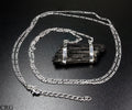 Black Tourmaline Raw Necklace with Silver Plating (32 Inches) (1 Piece)
