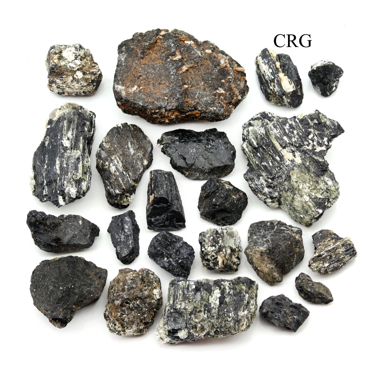 Black Tourmaline Rough with Quartz, Calcite, and Mica on Matrix Size 2 To 5 Inches Wholesale Raw Crystals Minerals Gemstones