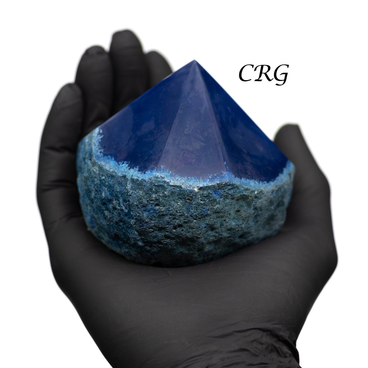 Blue Agate Top Polished Mini Lamp with 3 Inch Wooden Color Changing Base (1 Piece) Size 3 Inches Crystal Home Decor