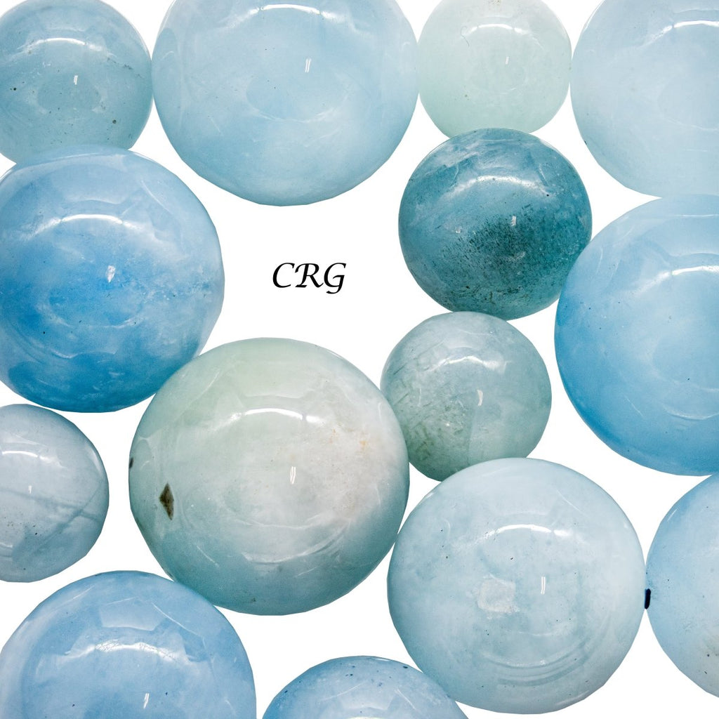 Blue Aquamarine Mini Spheres (5 Ounces) Size 10 to 25 mm Crystal Gemstone Balls