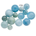 Blue Aquamarine Mini Spheres (5 Ounces) Size 10 to 25 mm Crystal Gemstone Balls