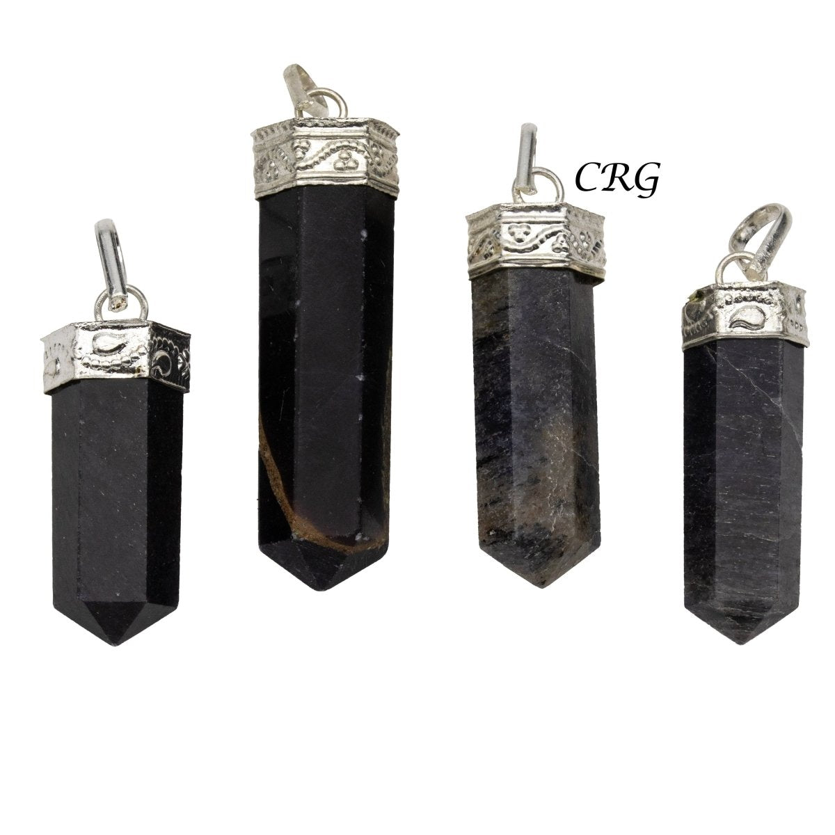 Blue Aventurine Pencil Point Pendant with Silver Plating (1 Inch) (4 Pieces) (INJD)